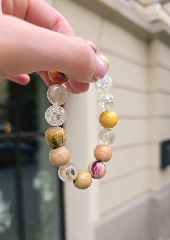 Kvarca & apgleznoto bumbiņu aproce