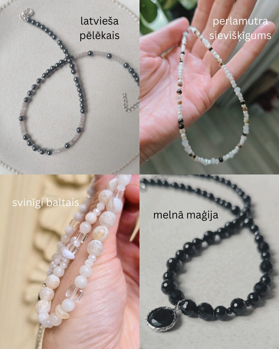 pelēkas, melnas, baltas un neitrālas rotas ikdienas nēsāšanai sievietēm